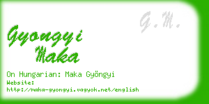 gyongyi maka business card